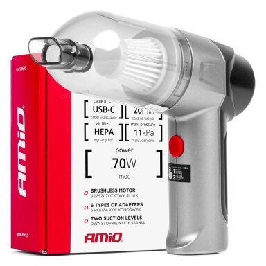 Amio automobilinis dulkių siurblys įkraunamas USB-C 70W