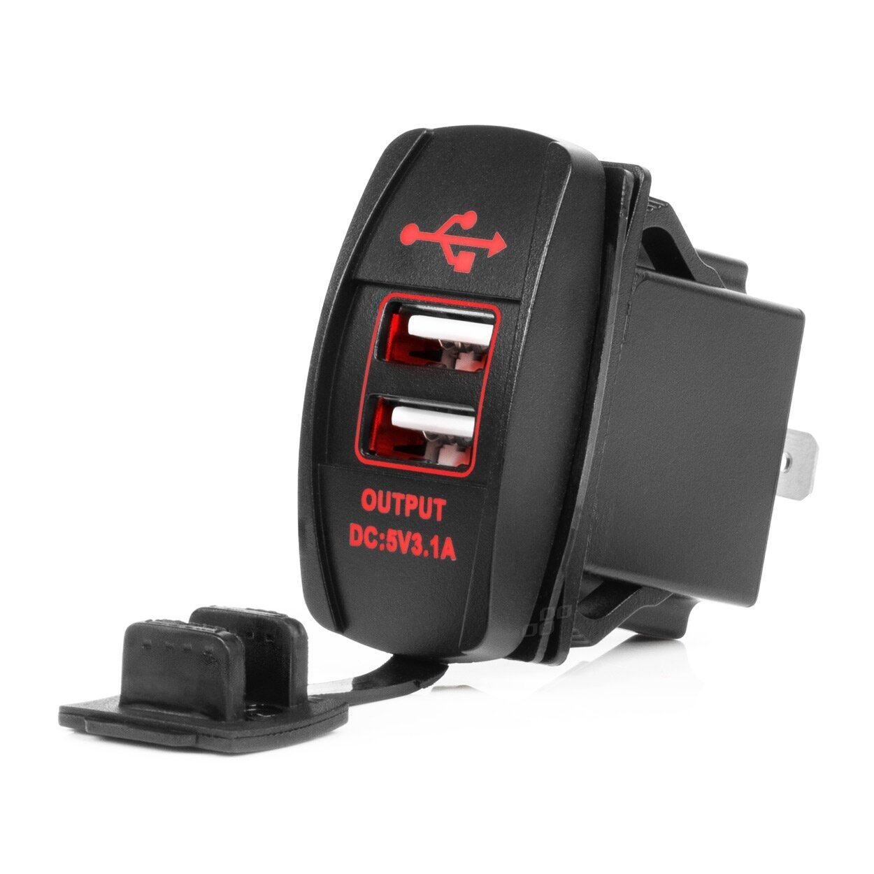 Įmontuojamas dvigubas USB lizdas Įmontuojamas dvigubas USB lizdas