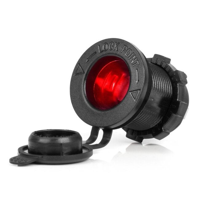 Įmontuojamas 12/24V lizdas su dangteliu Įmontuojamas 12/24V lizdas su dangteliu
