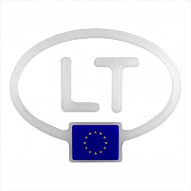 Iškilus polimerinis lipdukas "LT EU" 3D fosforinis