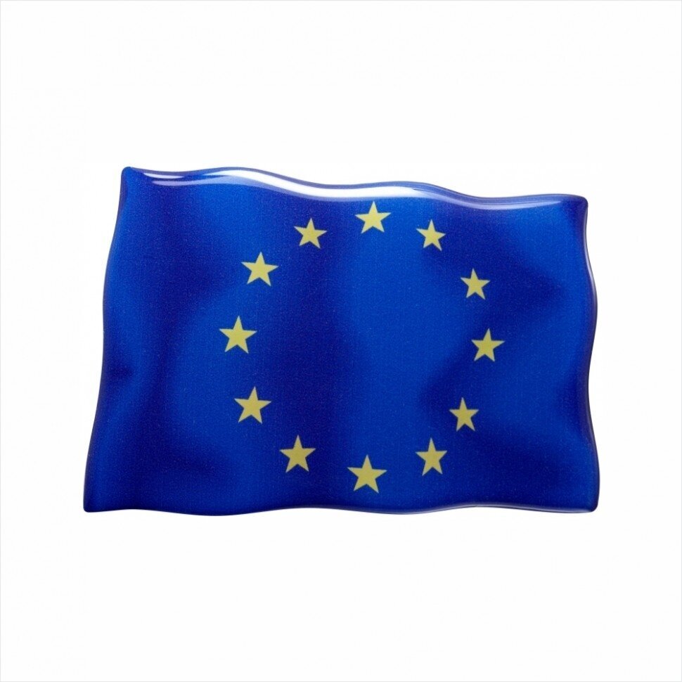 Iškilus polimerinis lipdukas ES Europos sąjungos vėliava