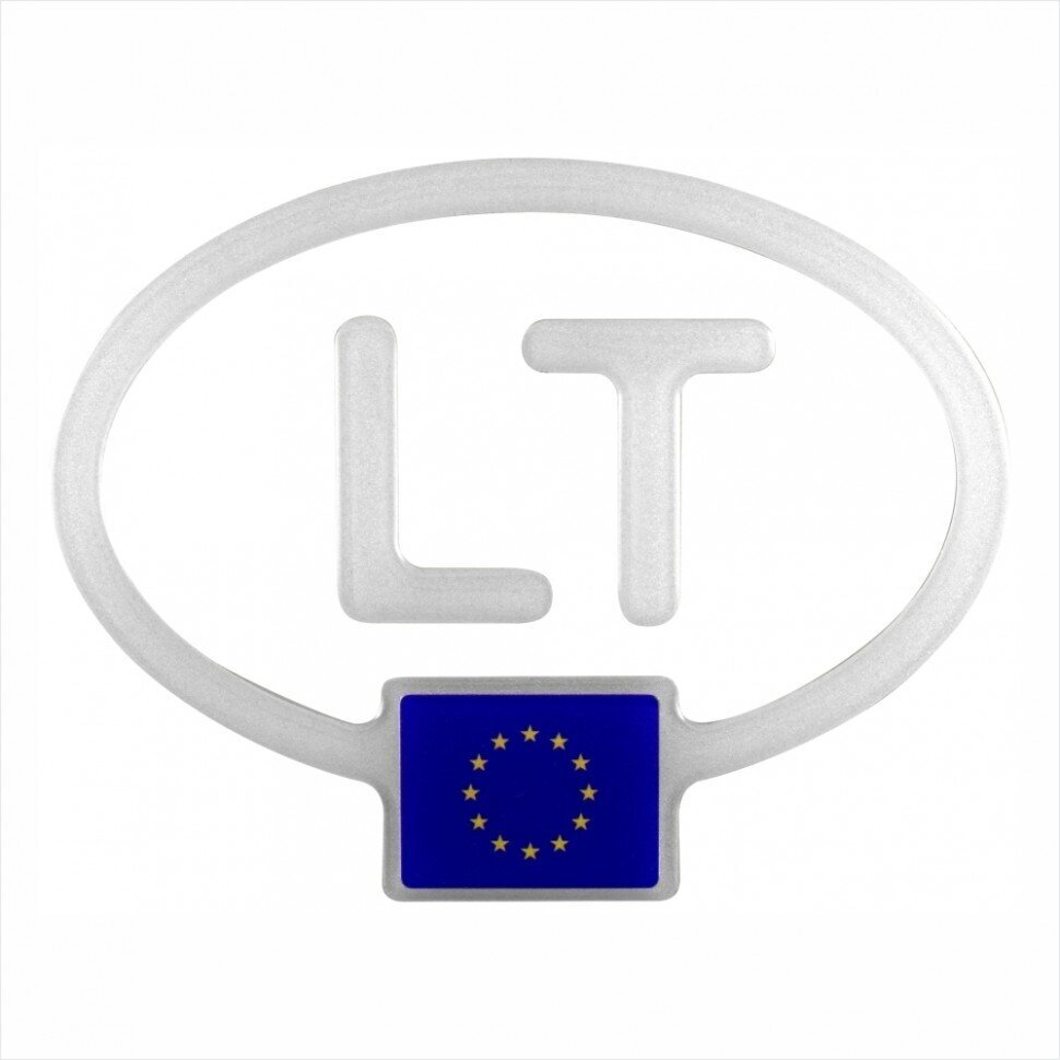 Iškilus polimerinis lipdukas "LT EU" 3D fosforinis