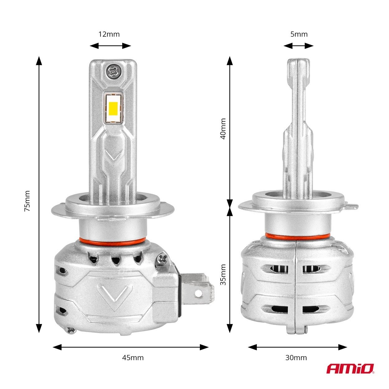 LED lemputes H7 X2 CANBUS Plug&Play 12V 72W 2