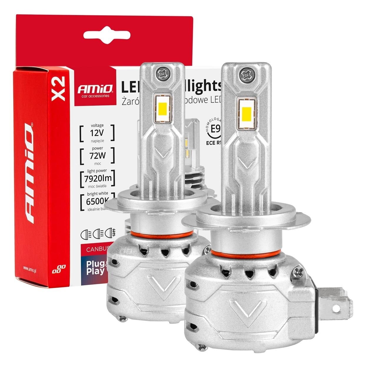 LED lemputes H7 X2 CANBUS Plug&Play 12V 72W LED lemputes H7 X2 CANBUS Plug&Play 12V 72W