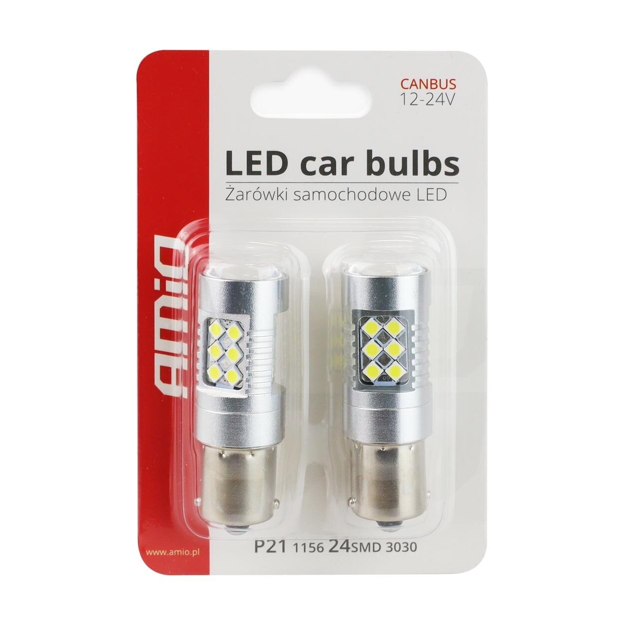 LED lemputės P21W Baltos CANBUS 12/24V 2