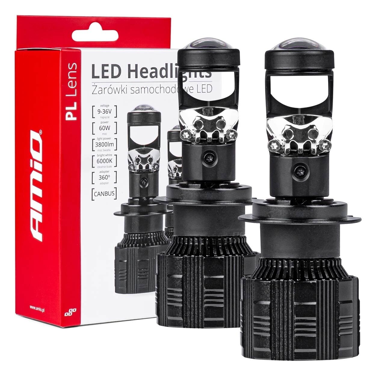 LED lemputės su lęšiu H7 CANBUS 12/24V 60W