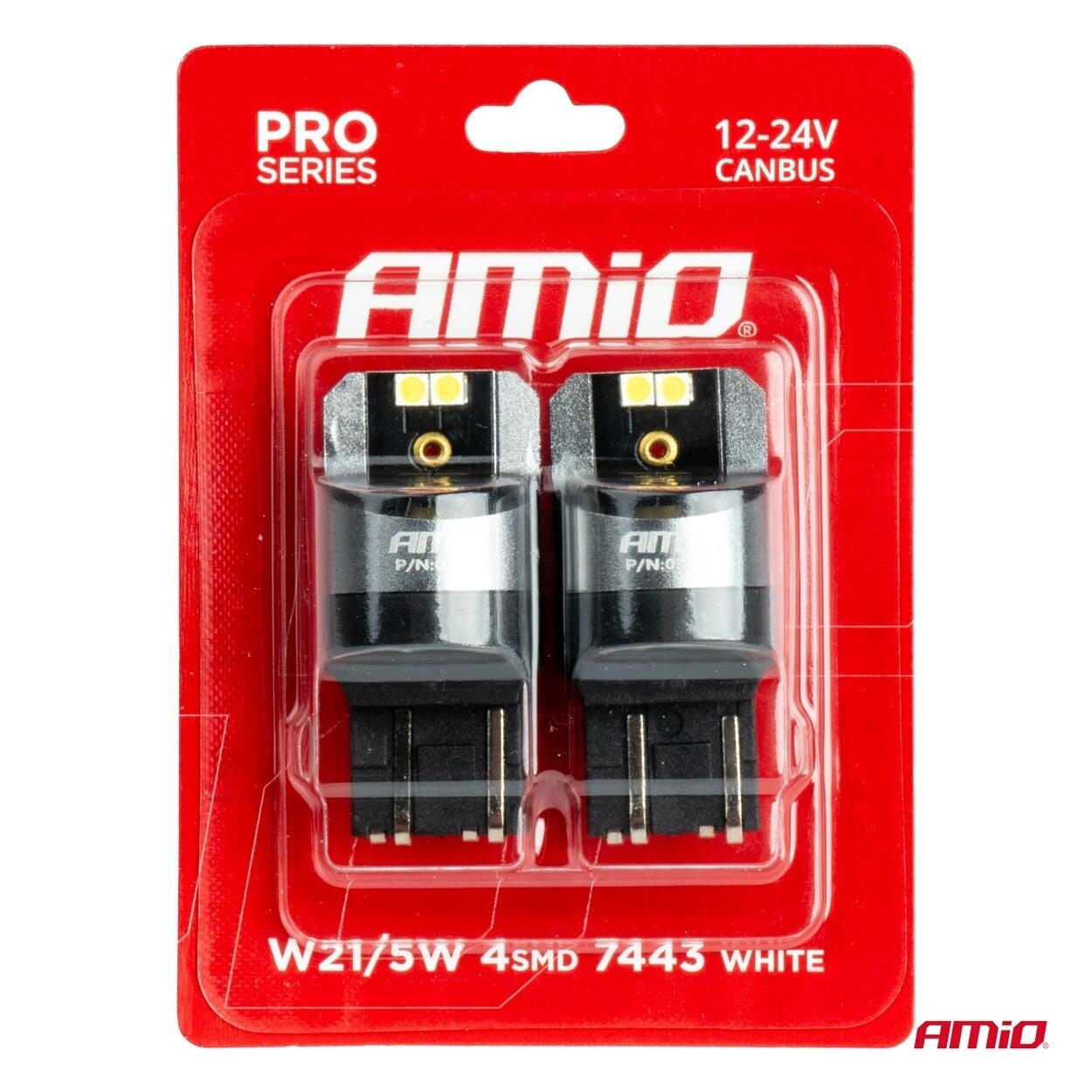LED lemputės W21/5W Baltos PRO Series CANBUS 12/24V 2vnt 3 LED lemputės W21/5W Baltos PRO Series CANBUS 12/24V 2vnt 3