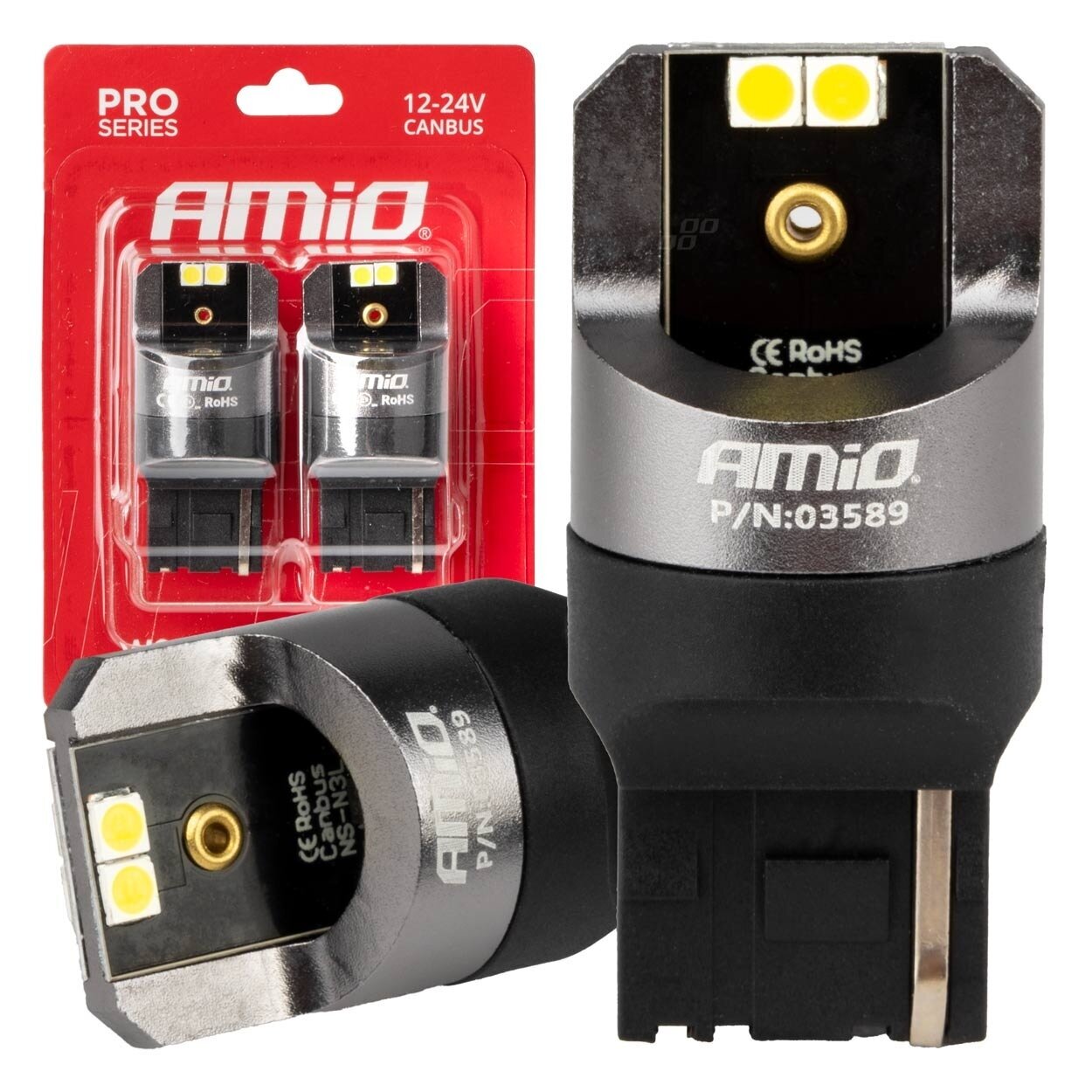 LED lemputės W21W Baltos PRO Series CANBUS 12/24V 2vnt LED lemputės W21W Baltos PRO Series CANBUS 12/24V 2vnt