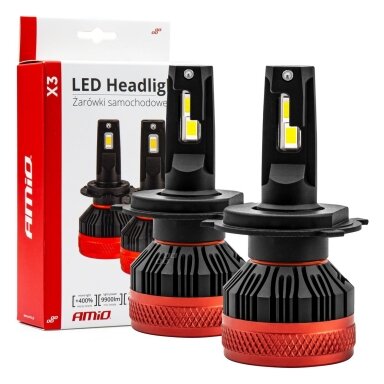 LED lemputės H4 X3 CANBUS 90W 12V