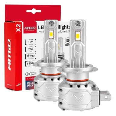 LED lemputes H7 X2 CANBUS Plug&Play 12V 72W