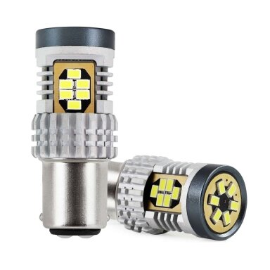 LED lemputės P21/5W baltos CANBUS 12/24V 2vnt