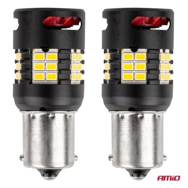 LED lemputės P21W R5W R10W Baltos PRO series CANBUS 12/24V 2vnt