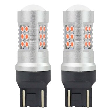 LED lemputės T20 W21/5W Raudonos CANBUS 12/24V 2vnt