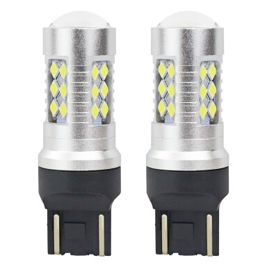 LED lemputės W21/5W Baltos CANBUS 12/24V 2vnt