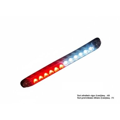 LED žibintas 2-jų funkcijų, PRIEŠRŪKINIS + ATBULINĖS EIGOS