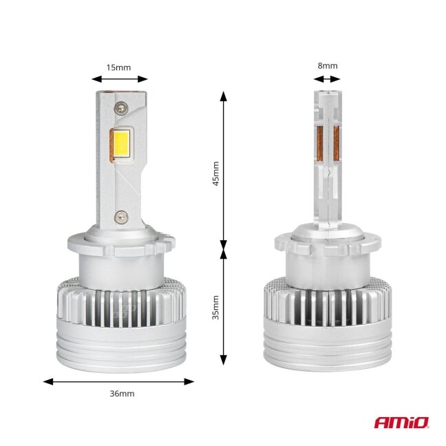 LED lemputės AMIO AllinOne D2S D2R D4S D4R 8 LED lemputės AMIO AllinOne D2S D2R D4S D4R 8