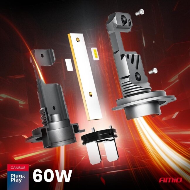 LED lemputės H7 H18 CANBUS Plug&Play 60W 12V 2