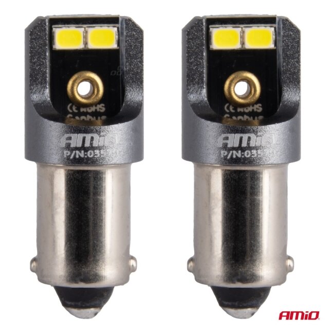 LED lemputės T4W Baltos PRO Series CANBUS 12/24V 2vnt 1 LED lemputės T4W Baltos PRO Series CANBUS 12/24V 2vnt 1