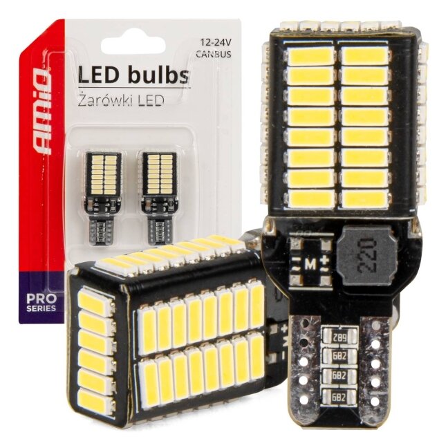 LED lemputes W16W Baltos PRO Series CANBUS 12/24V 2vnt 1
