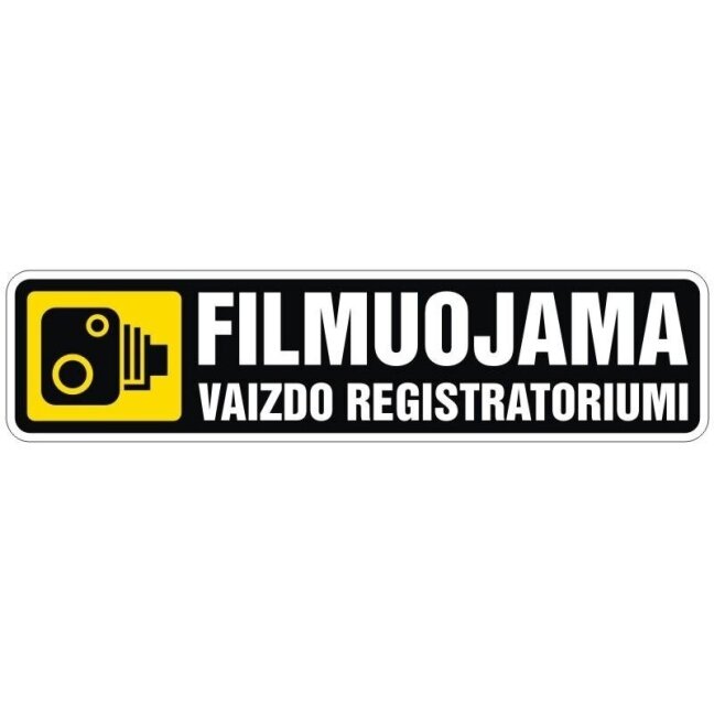 Lipdukas „Filmuojama vaizdo registratoriumi“ Lipdukas „Filmuojama vaizdo registratoriumi“
