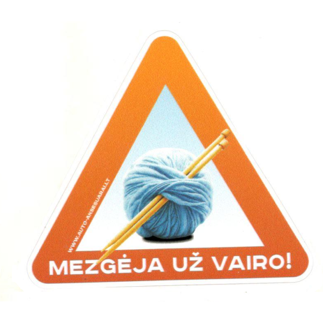Lipdukas "Mezgėja už vairo" Lipdukas "Mezgėja už vairo"