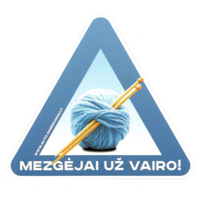 Lipdukas "Mezgėjai už vairo" Lipdukas "Mezgėjai už vairo"