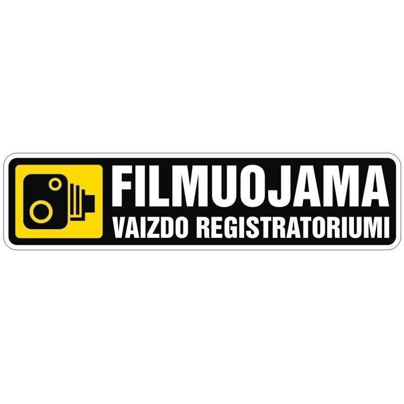 Lipdukas „Filmuojama vaizdo registratoriumi“ Lipdukas „Filmuojama vaizdo registratoriumi“