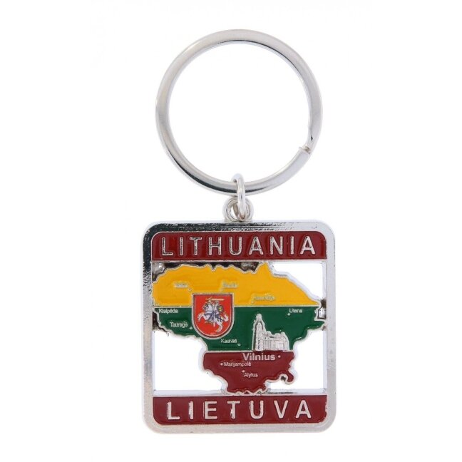 Raktų pakabukas su Lietuvos žemėlapiu ir Vyčiu 1
