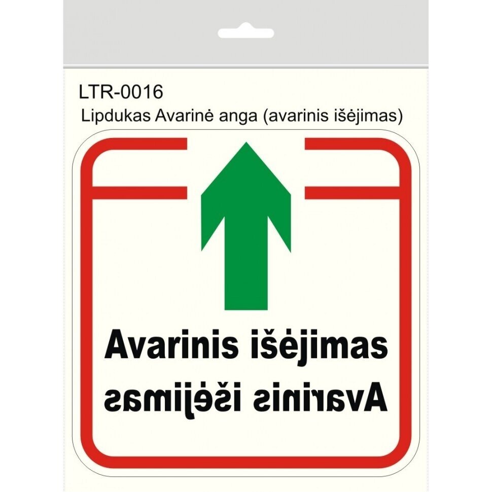 Skaidrus Lipdukas „Avarinis išėjimas“ Skaidrus Lipdukas „Avarinis išėjimas“