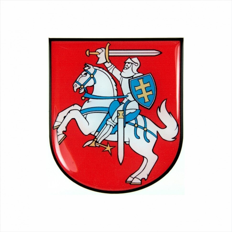 Iškilus polimerinis lipdukas Vytis Lietuvos herbas 2
