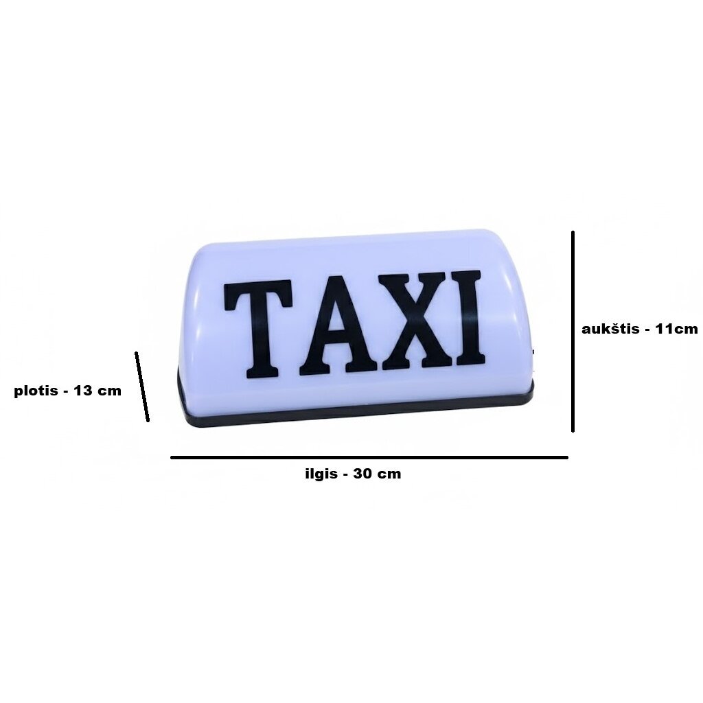 TAXI plafonas su apšvietimu 12V, magnetinis, 30 cm 3