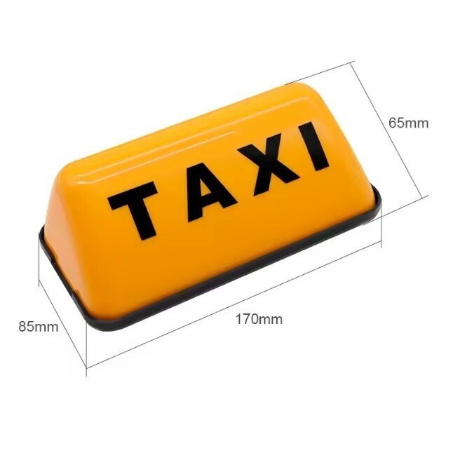 TAXI plafonas su apšvietimu 12V, geltonas, klijuojamas, 17 cm 1