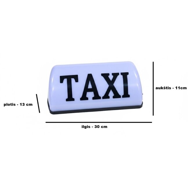 TAXI plafonas su apšvietimu 12V, magnetinis, 30 cm 3